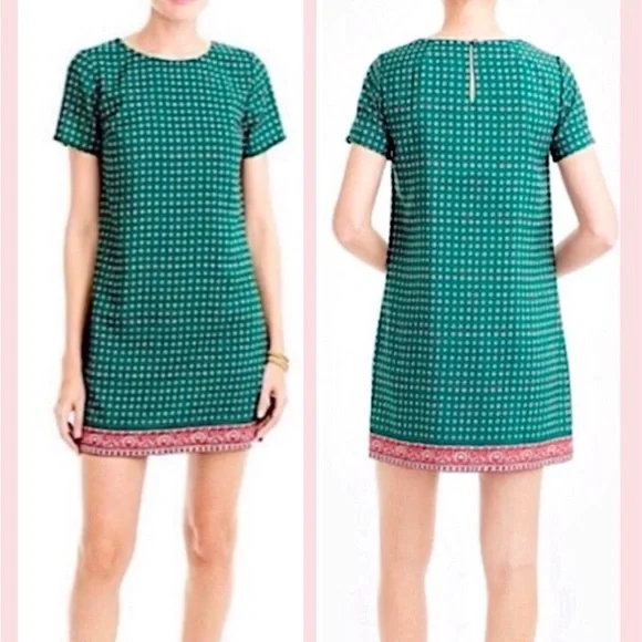J Crew 60’s Inspired Gallery Shift Dress | Green | Size 6 - Picture 2 of 6